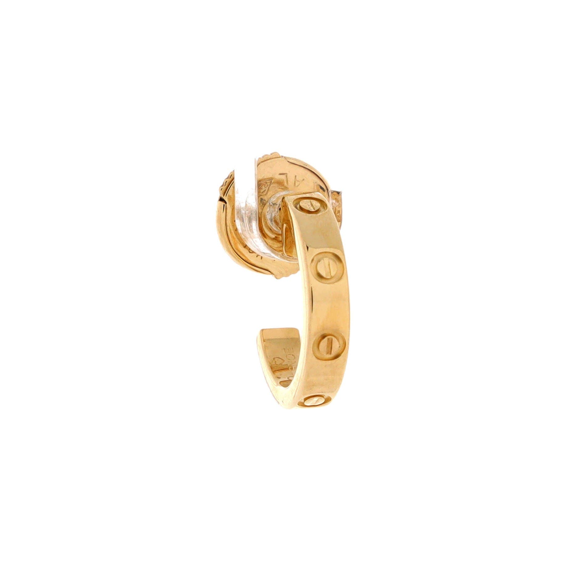 Love Hoop Earrings 18K Yellow Gold Small, Alternate, color, Metallic Gold