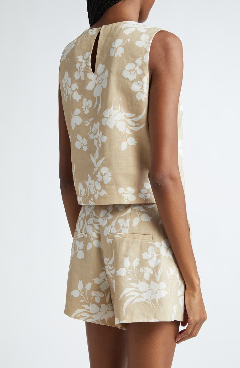 Veronica Beard Clarendon Floral Linen Blend Top, Alternate, color,