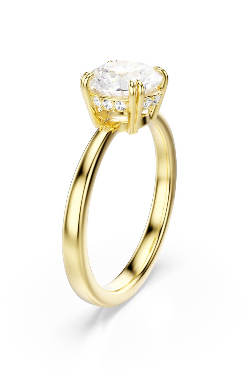 Swarovski Stilla Cocktail Ring, Alternate, color, Gold/ White