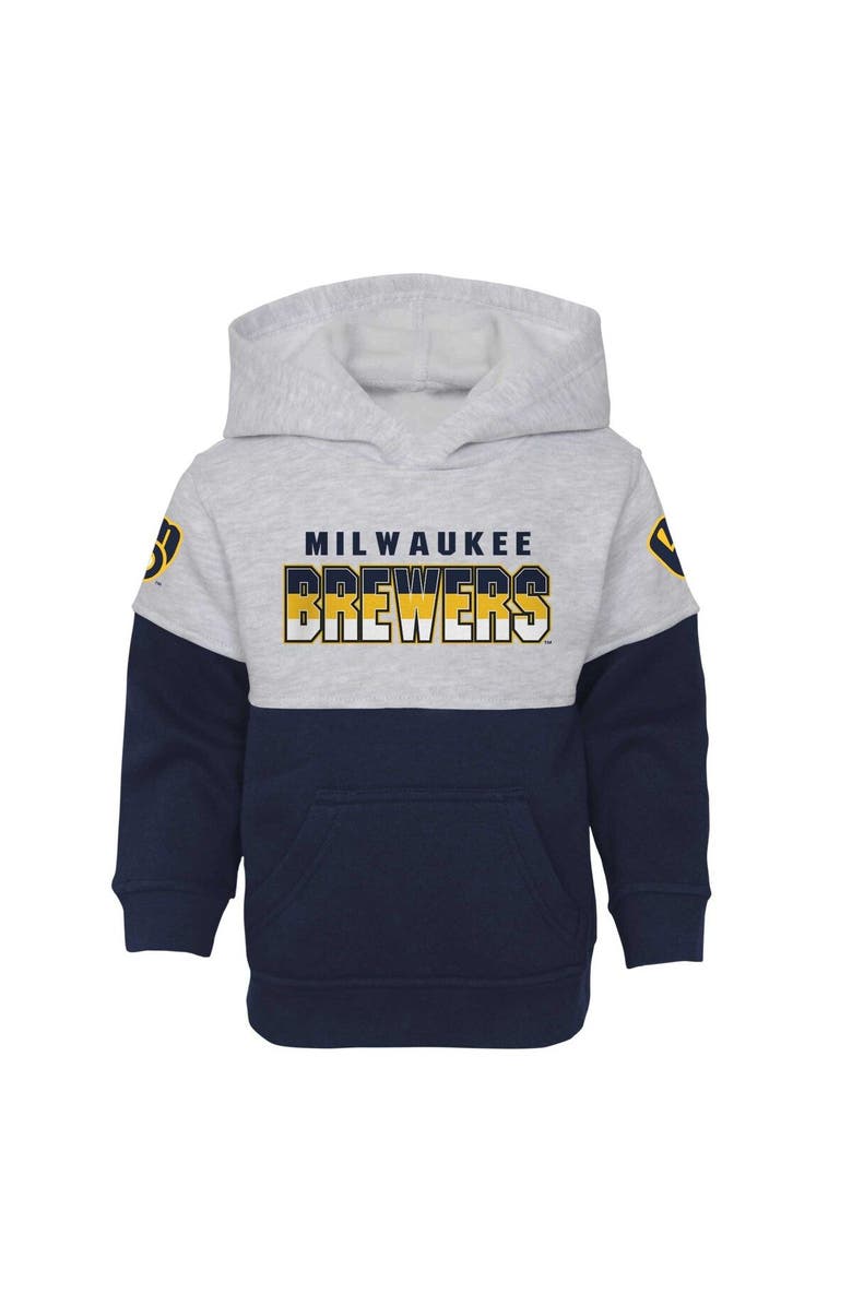 Outerstuff Toddler Navy/Heather Gray Milwaukee Brewers Two-Piece Playmaker Set, Alternate, color, 