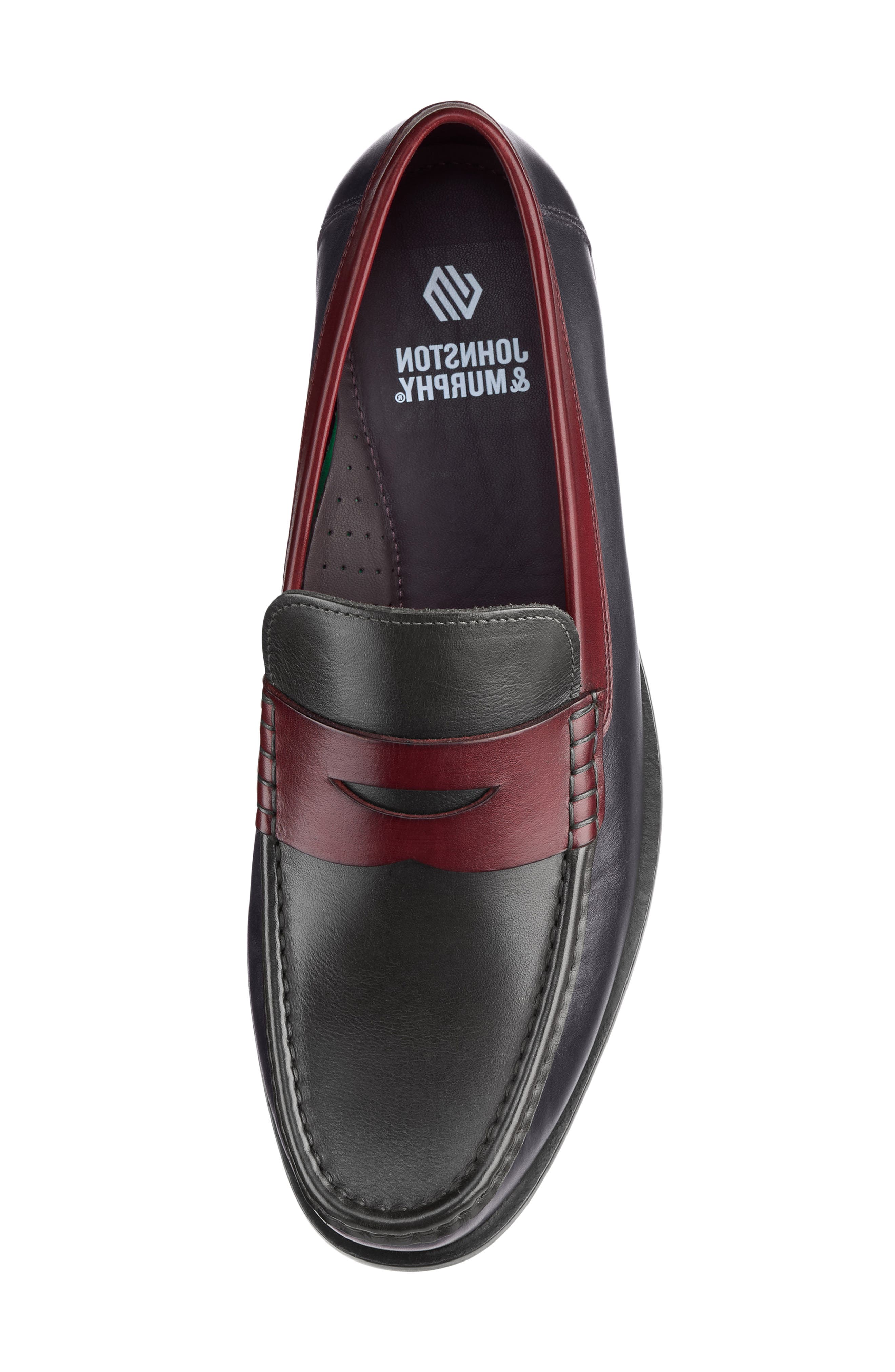 Johnston & Murphy Humphrey Penny Loafer, Alternate, color, Navy/ Olive/ Burgundy