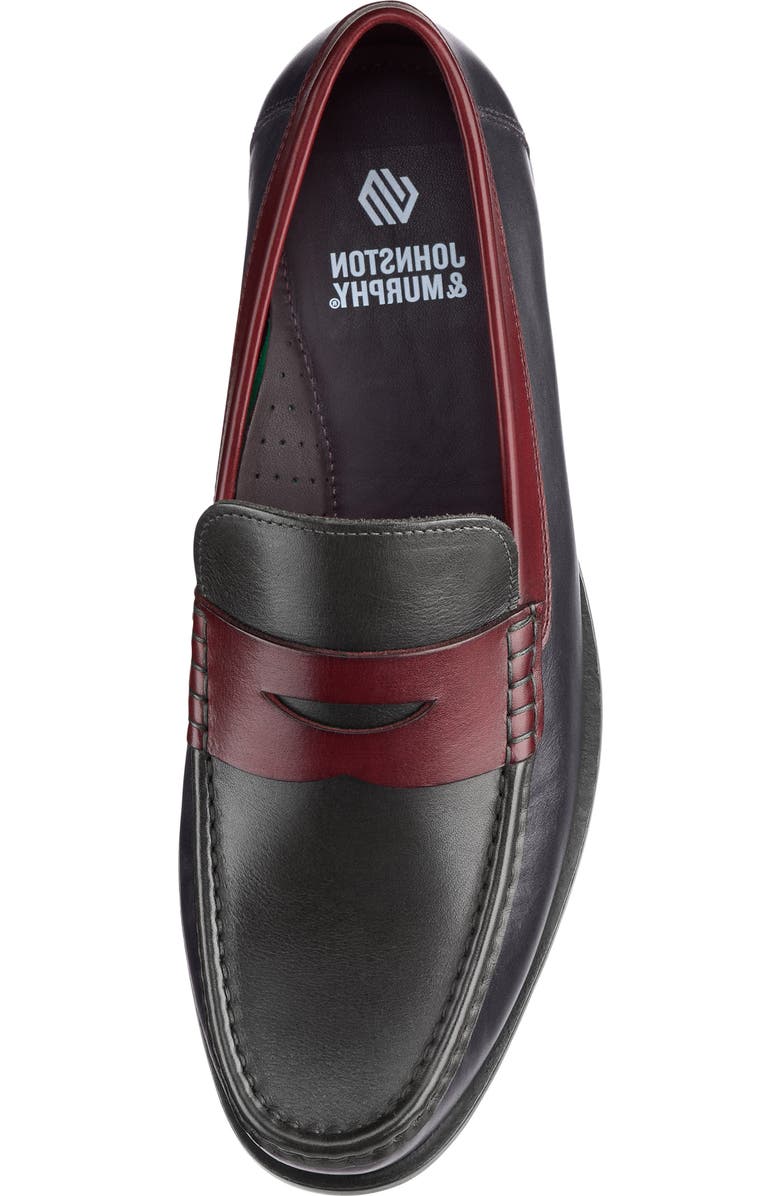 Johnston & Murphy Humphrey Penny Loafer, Alternate, color, Navy/ Olive/ Burgundy