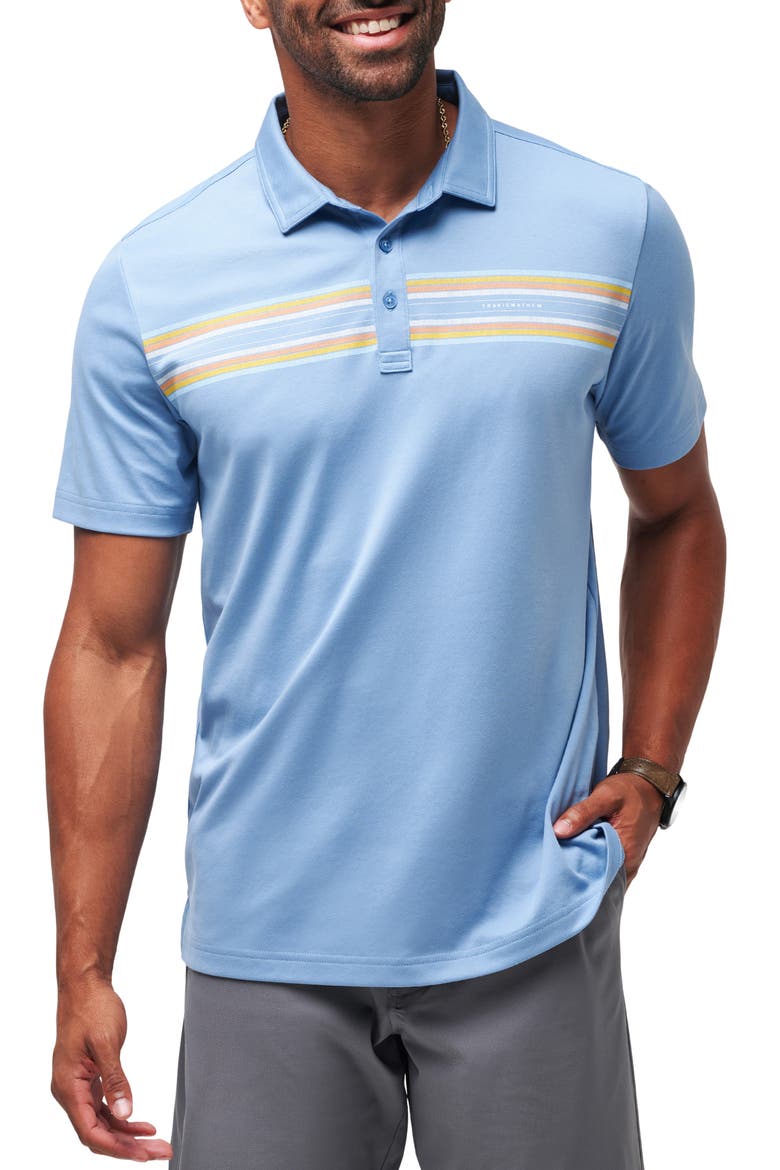 Coral Beds Cotton Blend Polo, Main, color, QUIET HARBOR
