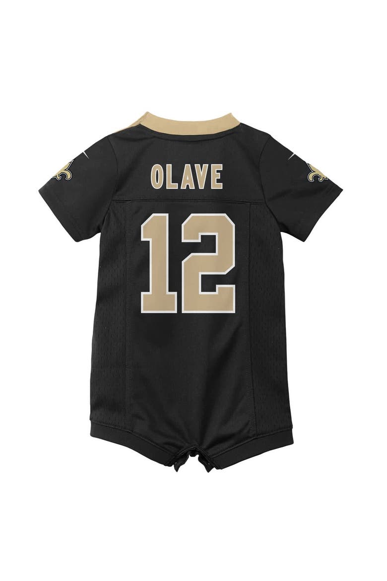 Newborn & Infant Nike Chris Olave Black New Orleans Saints Game Romper Jersey, Alternate, color, Black