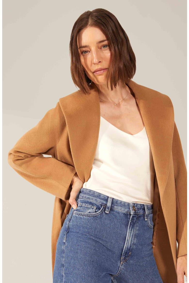Brigette Cashmere Wool Robe, Alternate, color, Camel