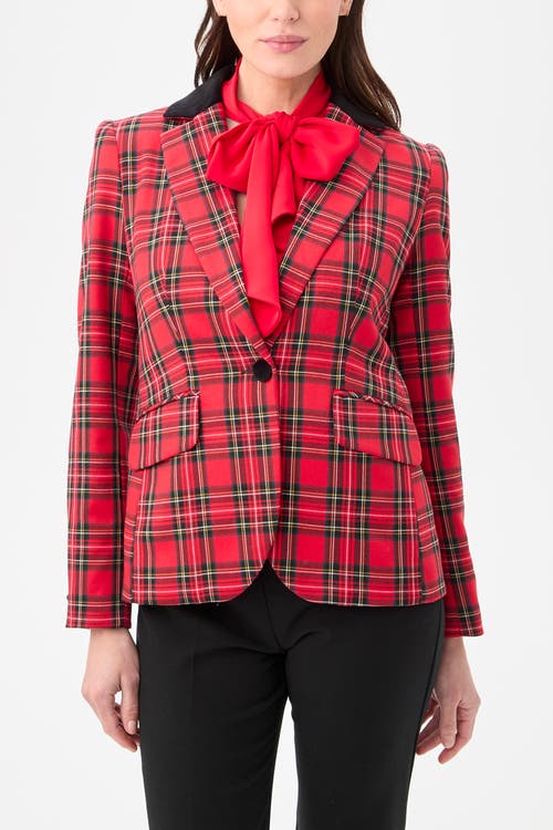 Trina Turk Revolution Plaid Jacket In Red