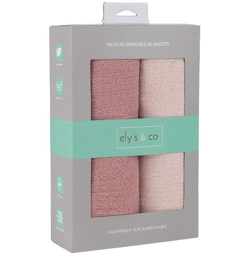 Ely's & Co. Cotton Muslin Swaddle Blanket 2 Pack In Multi