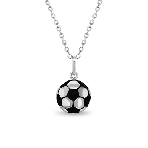 Soccer Ball Girls Pendant Necklace