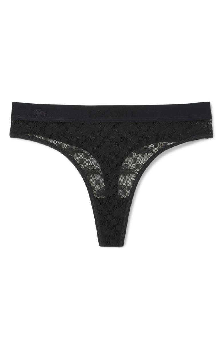 Lacoste Lace Thong, Alternate, color, Black