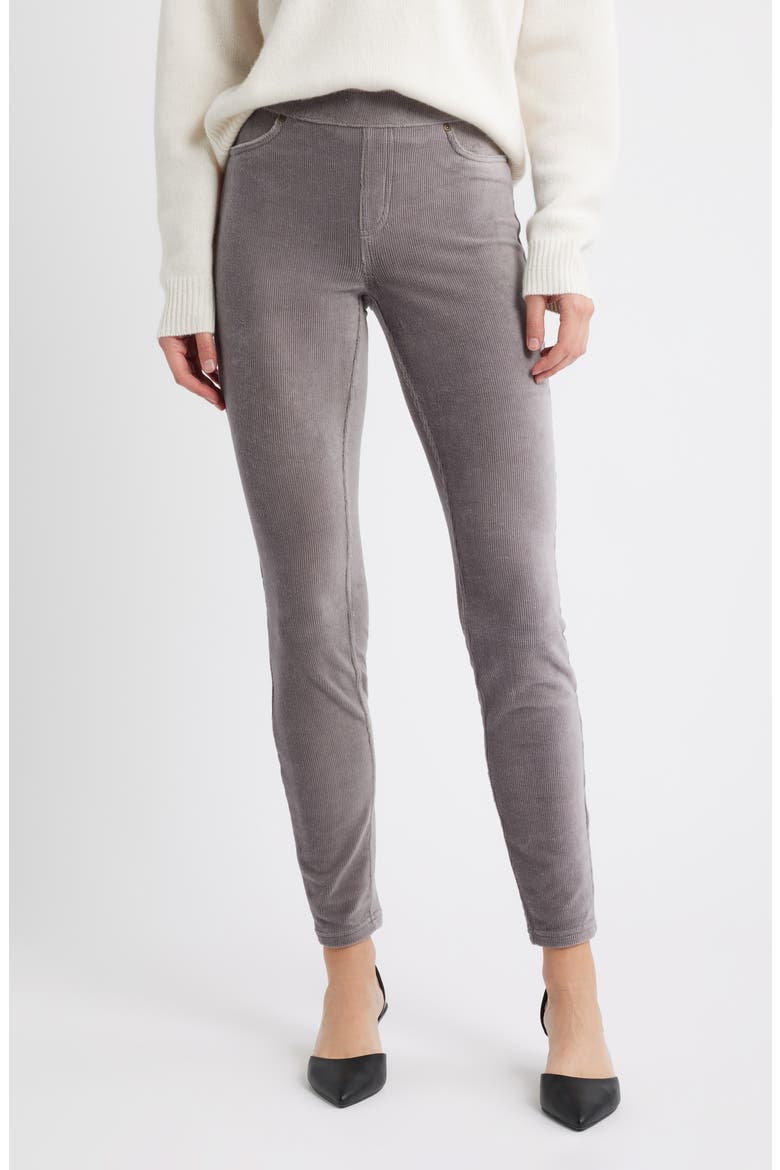 Classic Stretch Corduroy Leggings, Main, color, CHARCOAL