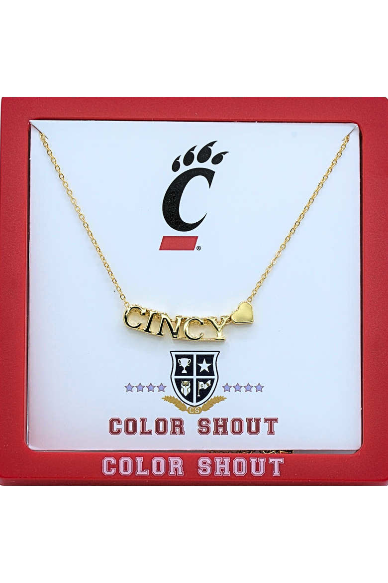 University of Cincinatti Gold Heart Necklace, Alternate, color, Yellow Gold