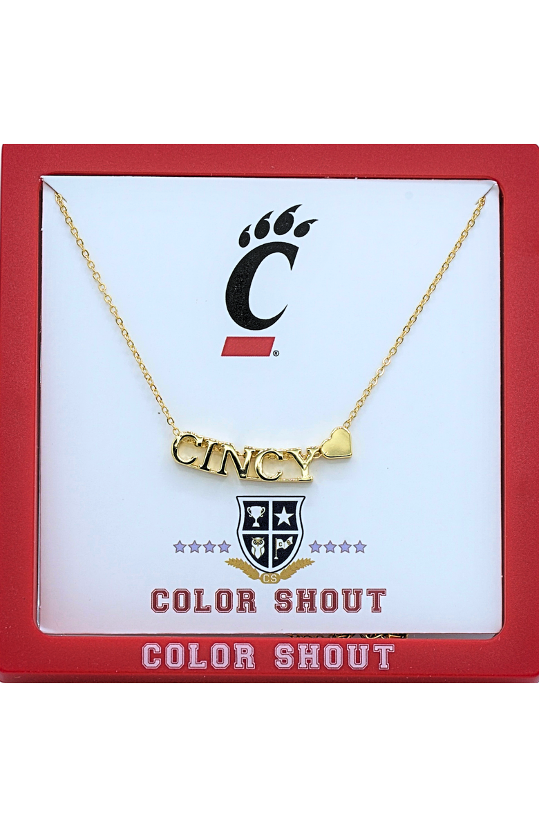 Color Shout University of Cincinatti Gold Heart Necklace, Alternate, color, Yellow Gold