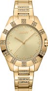 DKNY Three Hand Quartz Crystal Embellished Bracelet Watch, 36mm