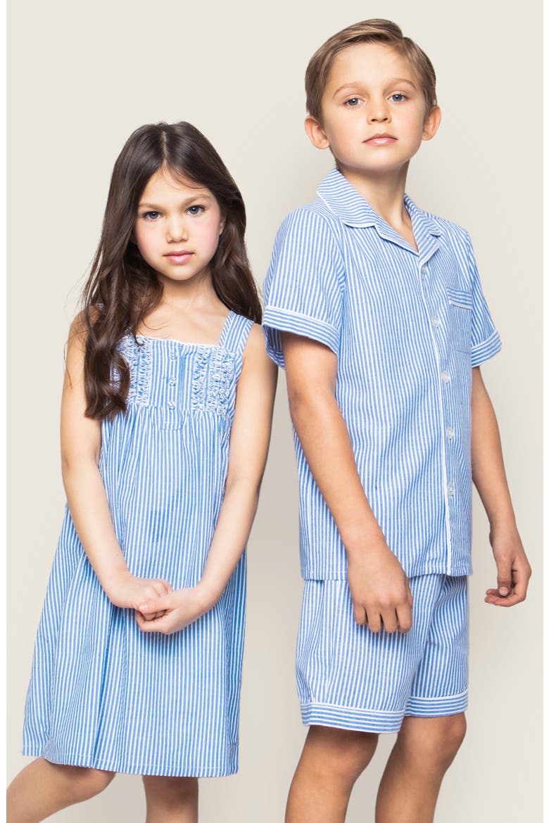 Kids' Striped Short Pajamas, Alternate, color, BLUE