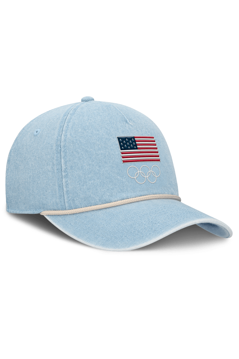 Women's Fanatics Light Blue Team USA Denim Rope Adjustable Hat, Alternate, color, Light Blue