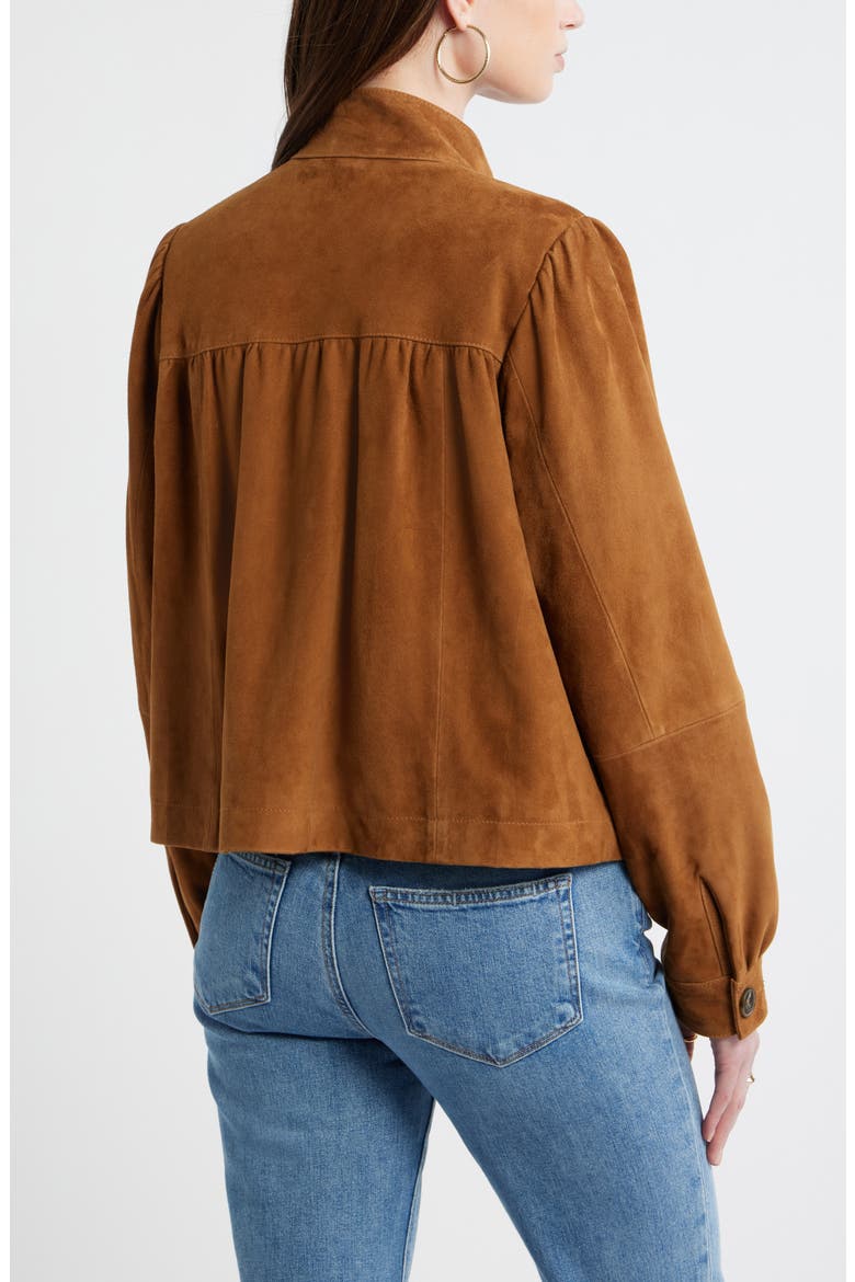 Suede Balloon Sleeve Jacket, Alternate, color, TAN