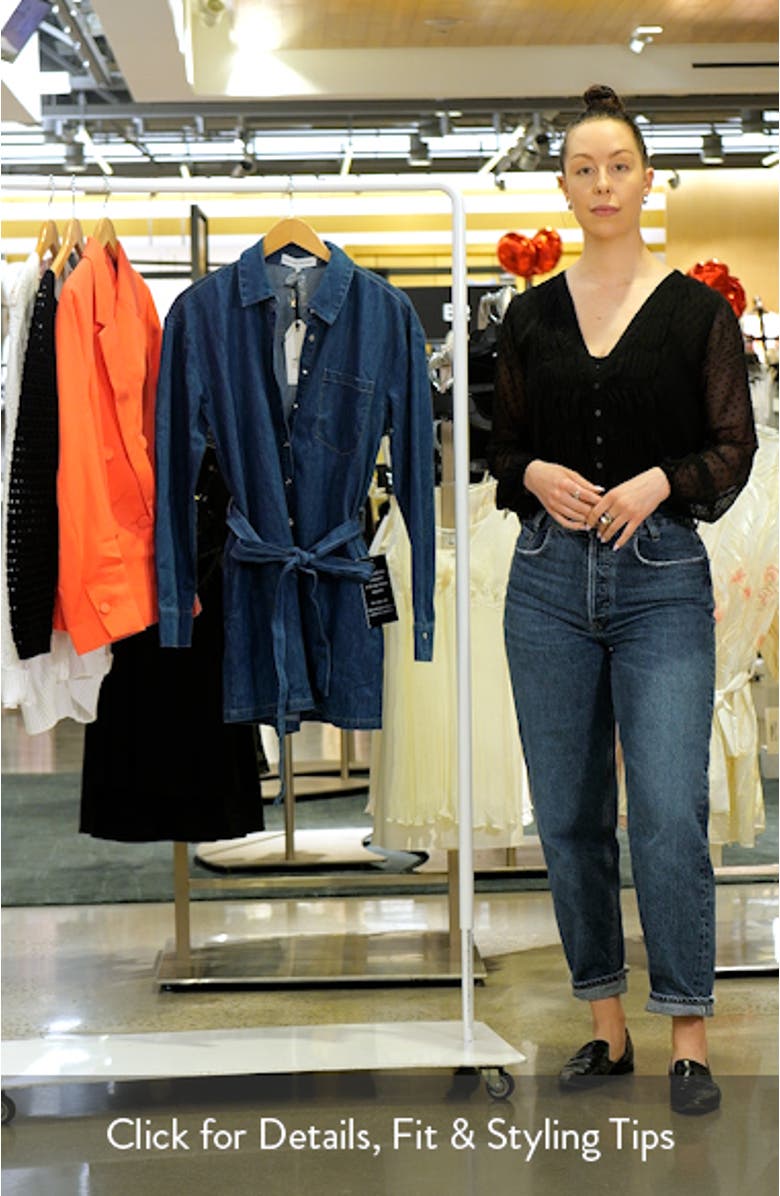 Long Sleeve Denim Romper, sales video thumbnail