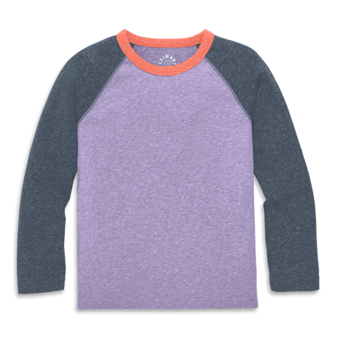 Kids Heathered Long Sleeve Baseball Tee
