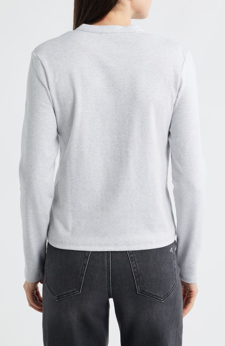 Mavi Jeans Long Sleeve Stretch Cotton Henley, Alternate, color, Light Grey Melange