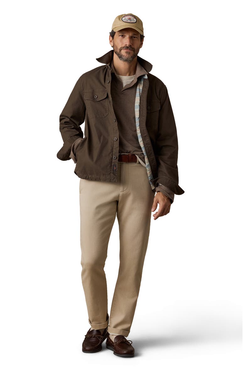 CPO Blanket Lined Cotton Canvas Button-Up Shirt Jacket, Alternate, color, COAST BROWN
