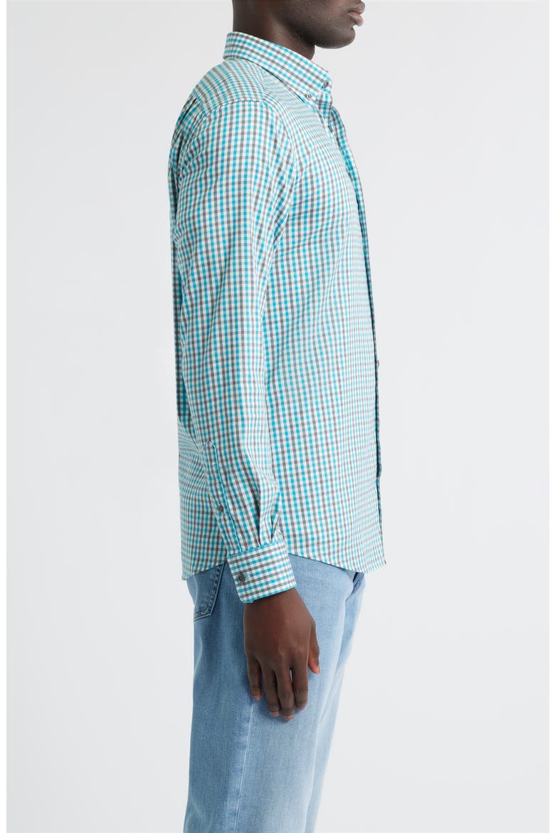 Kirtland Check Stretch Button-Down Shirt, Alternate, color, MALIBLU