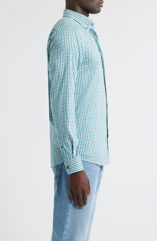 Johnnie-o Kirtland Check Stretch Button-down Shirt In Blue