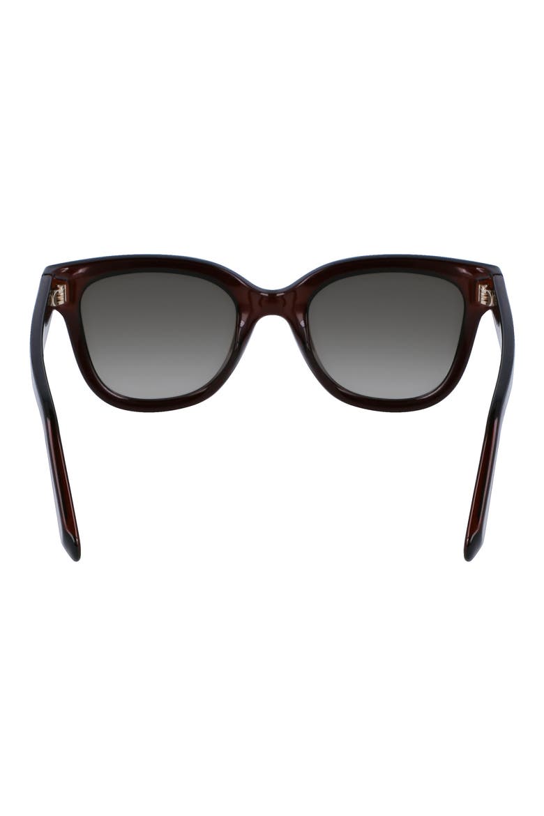 52mm Rectangle Sunglasses, Alternate, color, DARK CRYSTAL BROWN