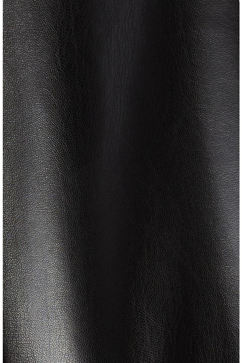 Holly Ruffle Faux Leather Jacket, Alternate, color, BLACK