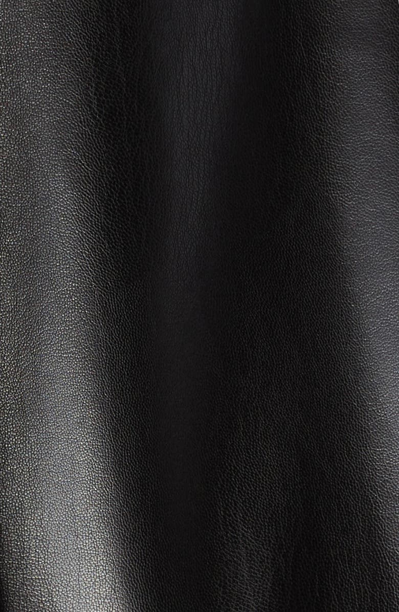 Cinq à Sept Holly Ruffle Faux Leather Jacket, Alternate, color, Black