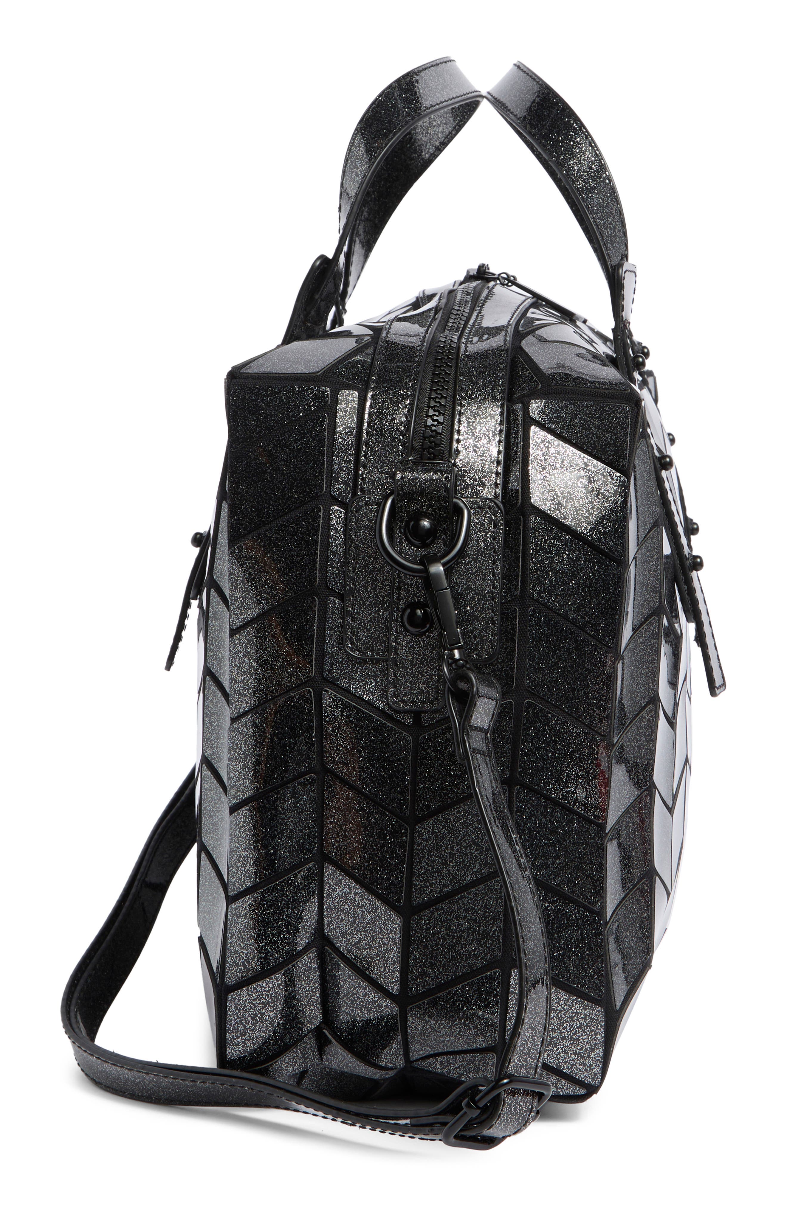 Glitter Top Handle Bag, Alternate, color, SILVER GLITTER