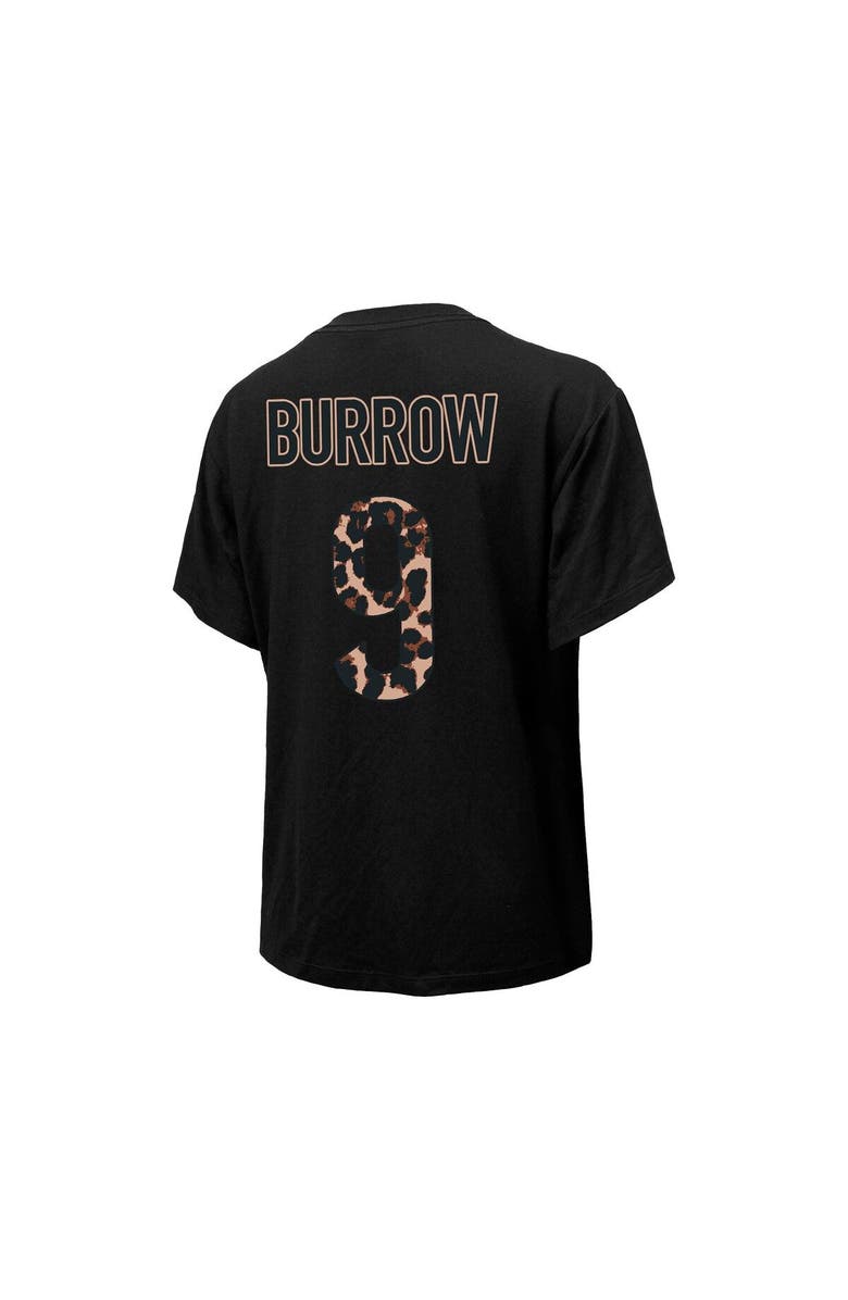 Majestic Threads Women's Majestic Threads Joe Burrow Black Cincinnati Bengals Leopard Player Name & Number T-Shirt, Alternate, color, Black