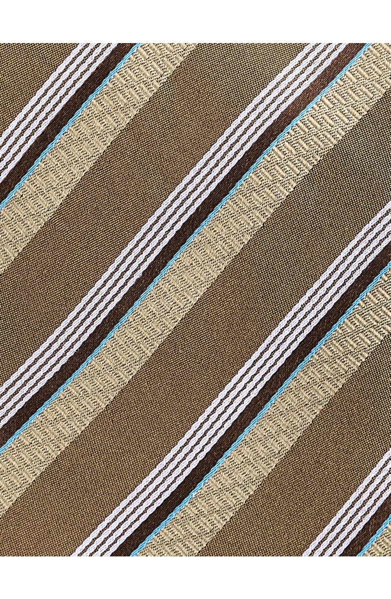 Oak Hill Premium by DXL Big & Tall Striped Silk Tie, Alternate, color, Tan