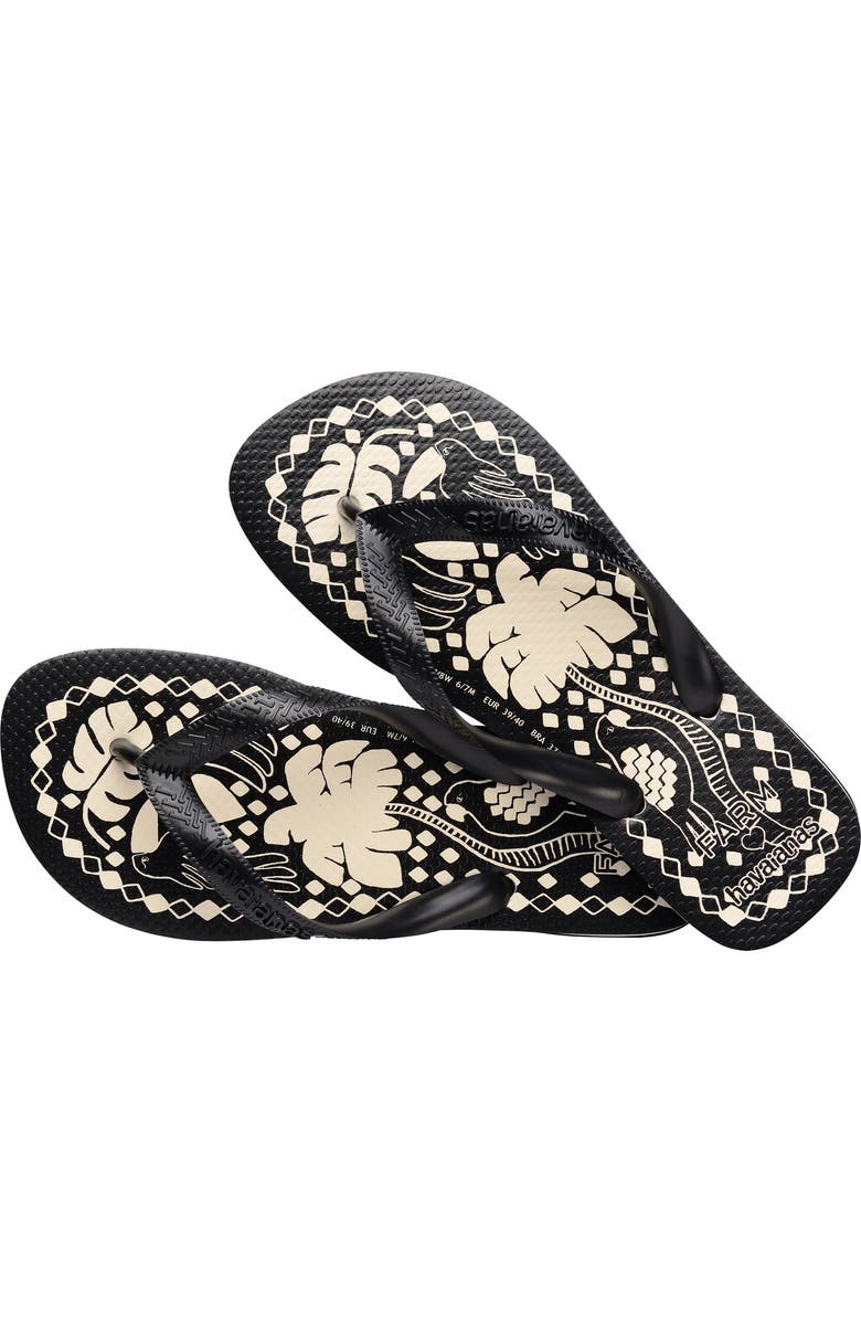 Havaianas x FARM Rio Day 'N Night Flip-Flop, Alternate, color, Black
