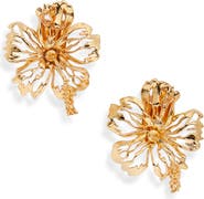 Oscar de la Renta Small Hibiscus Earrings