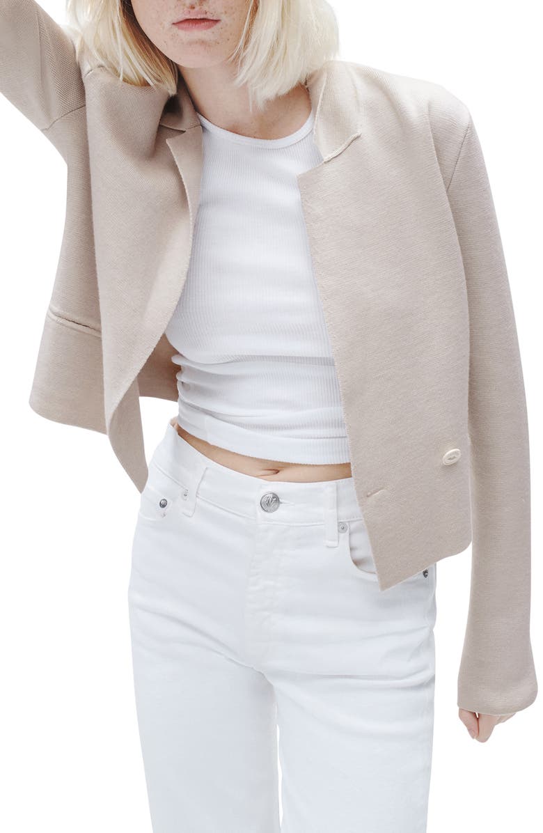 rag & bone Joy Merino Wool Blend Blazer, Alternate, color, Ivory