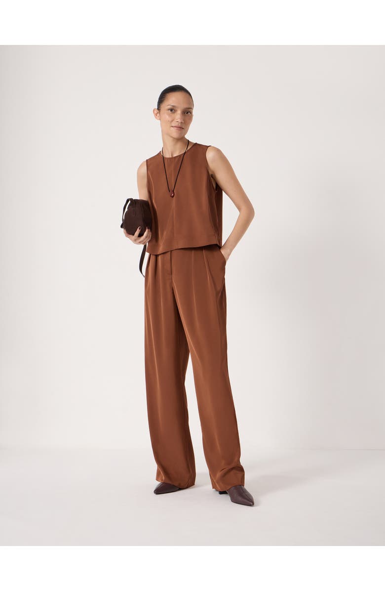 Hush Vera Satin Shell Top, Alternate, color, Toffee Brown