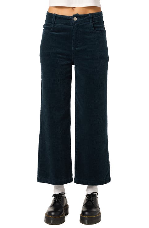 Langford High Waist Crop Corduroy Pants