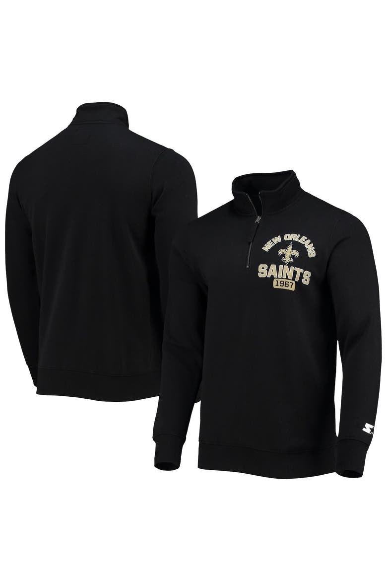 Men's Starter Black New Orleans Saints Heisman Quarter-Zip Jacket, Main, color, Black