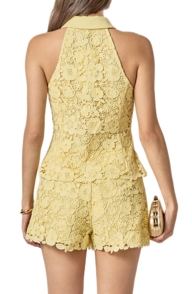 English Factory Floral Lace Sleeveless Button-Up Shirt, Alternate, color, Butter Yellow