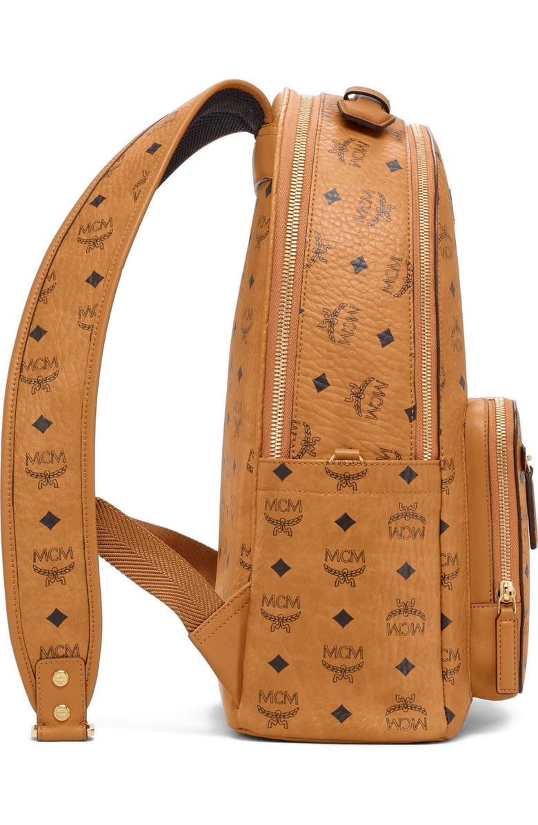 MCM Stark 40 Visetos Backpack, Alternate, color, Cognac
