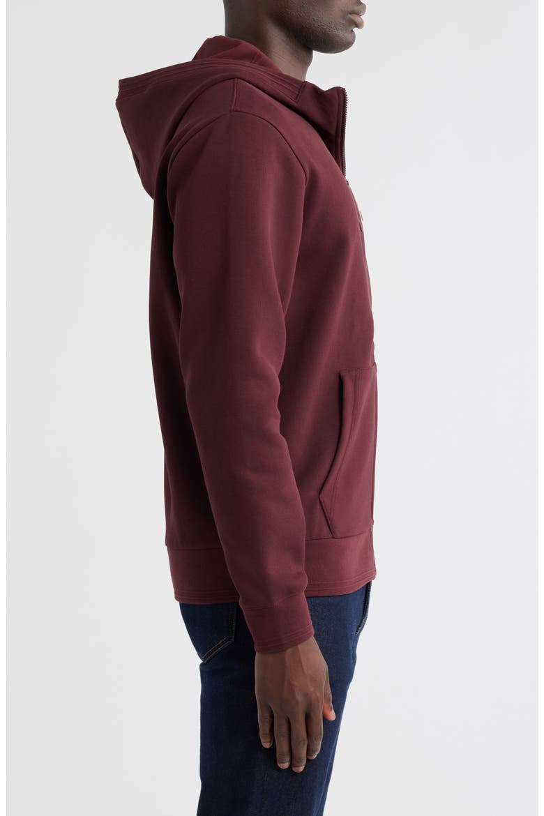 Croc Logo Patch Double Face Zip Hoodie, Alternate, color, ESPRESSO