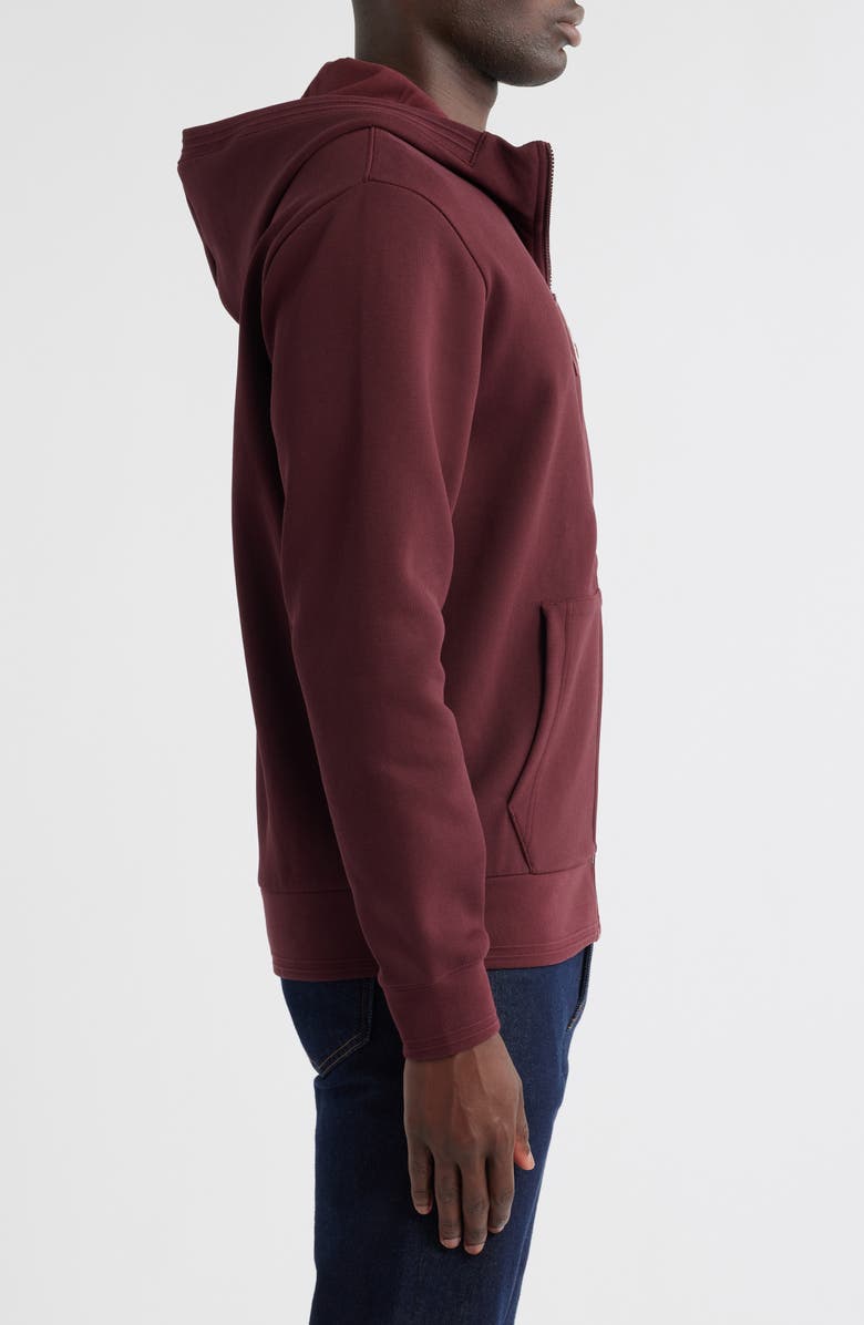 Lacoste Croc Logo Patch Double Face Zip Hoodie, Alternate, color, Espresso