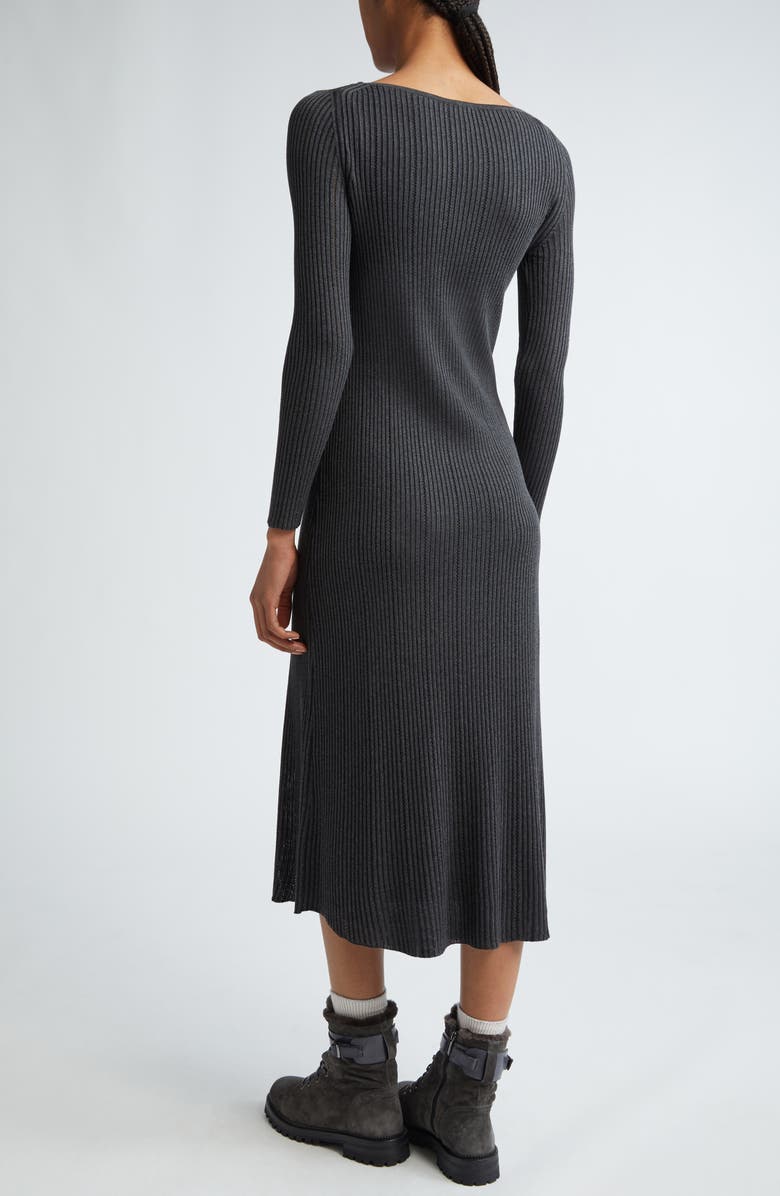 Eleventy Ribbed Long Sleeve Silk Blend Sweater Dress, Alternate, color, 