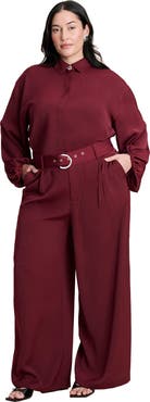 ELOQUII Wide Leg Belted Pant