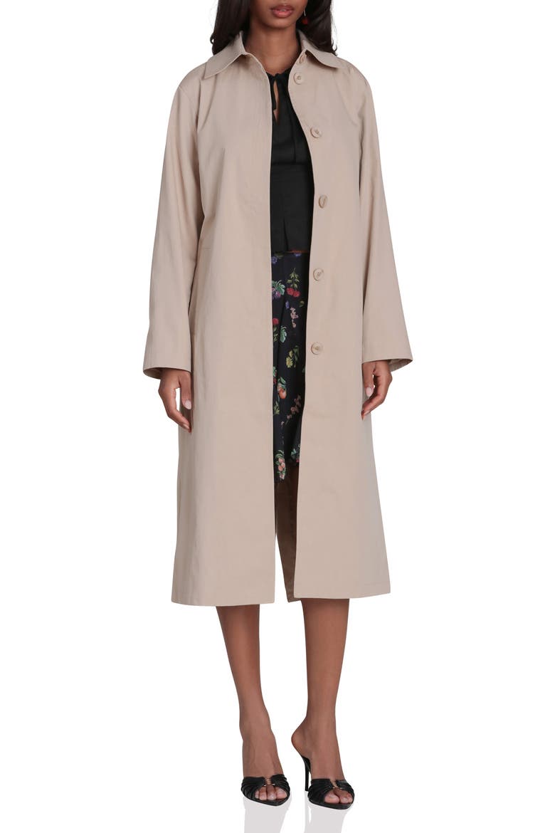 Minimalist Cotton & Nylon Trench Coat, Main, color, CAMEL