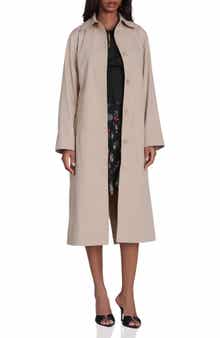 Minimalist Cotton & Nylon Trench Coat