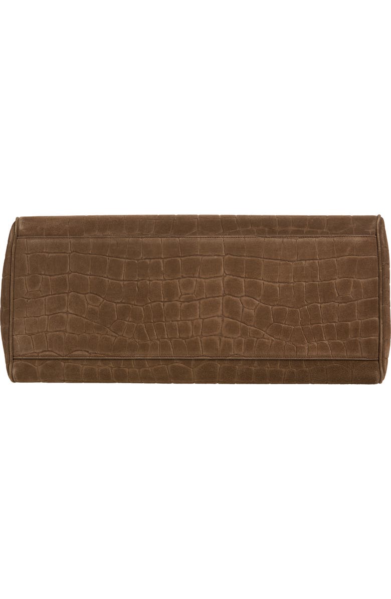 AMIRI Honey 50 Croc Embossed Suede Tote, Alternate, color, Dark Brown