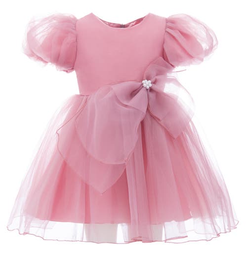 Tulleen Bow Organza Dress In Raspberry
