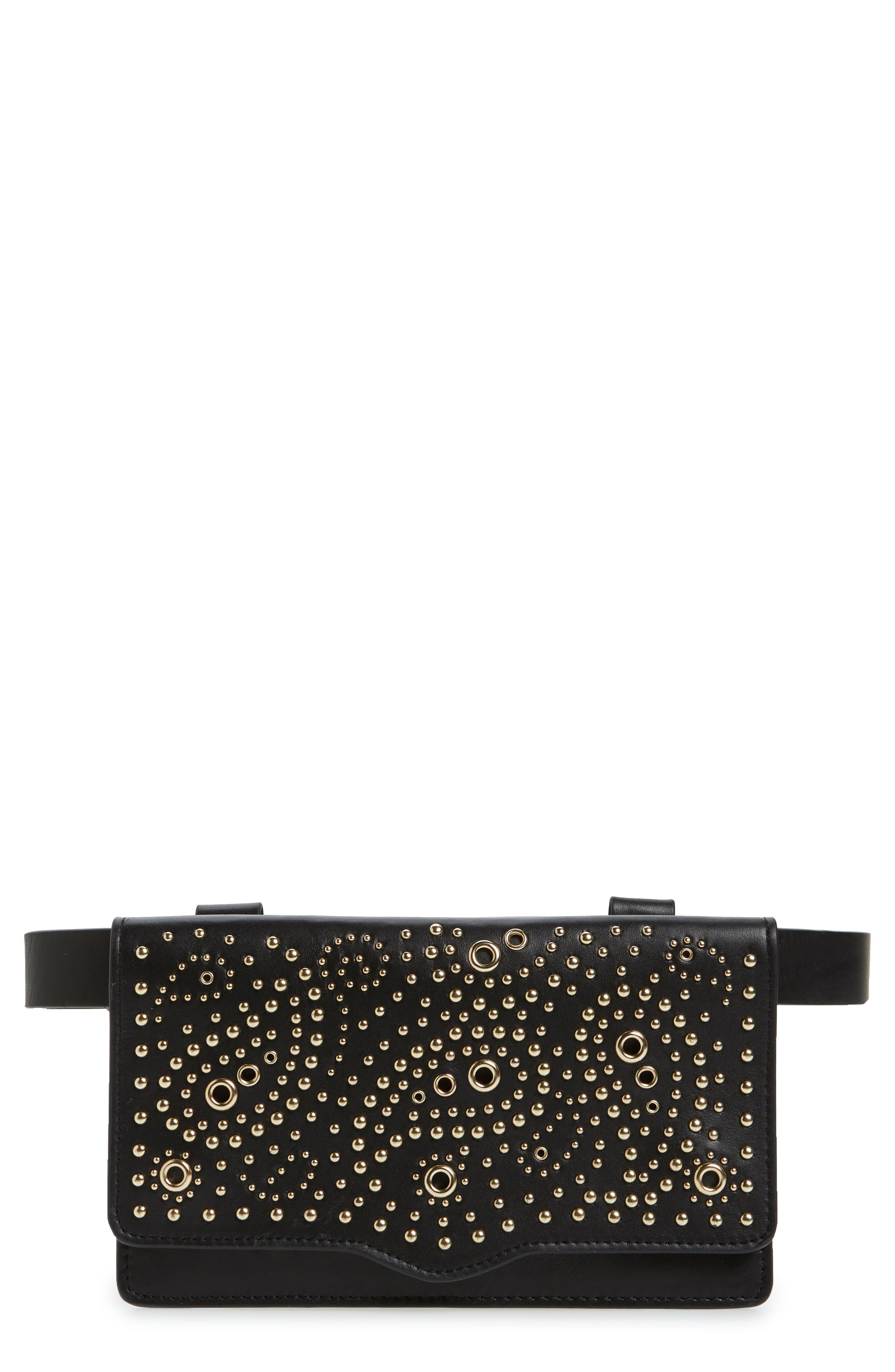 Rebecca Minkoff Bandana Stud Belt Bag, Main, color, 