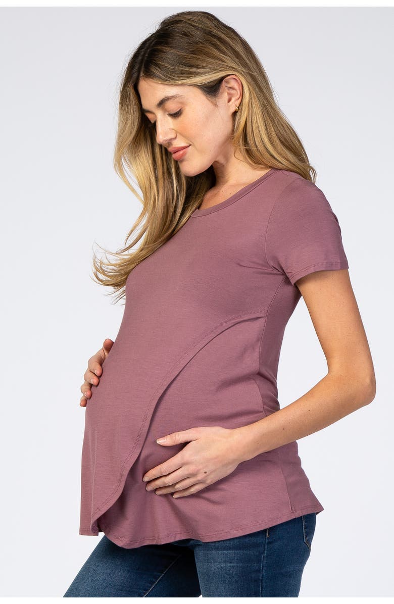 PinkBlush Layered Wrap Front Nursing Top, Alternate, color, 